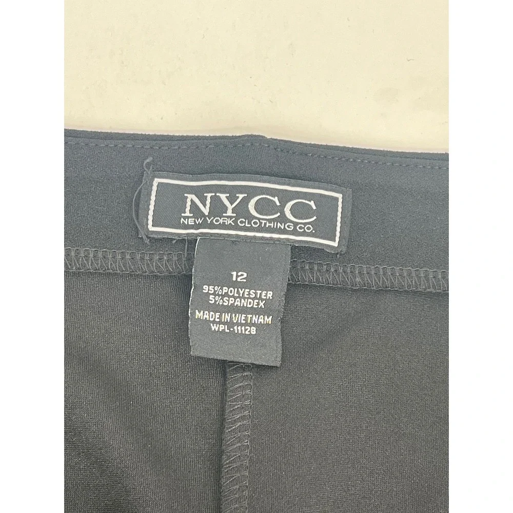 NYCC New York Clothing Co Black Wide Leg Sailor Button Trousers Pants Sz 12